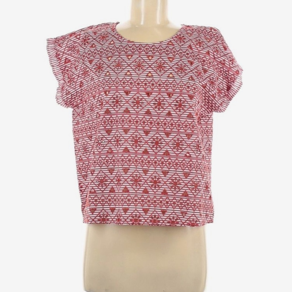 Coco Colette Red Peint Top Size M
